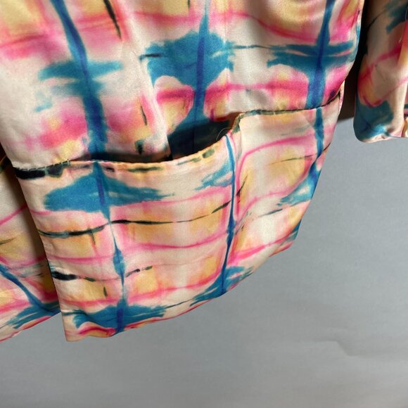 H&M Kimono Robe Shibori Tie-Dye Reversible Open Front Women Size 10 Reversible - Picture 5 of 16